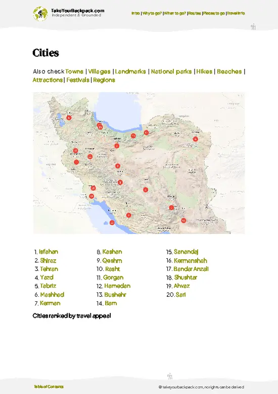 example page 6 from our offline Travel Guide for Iran