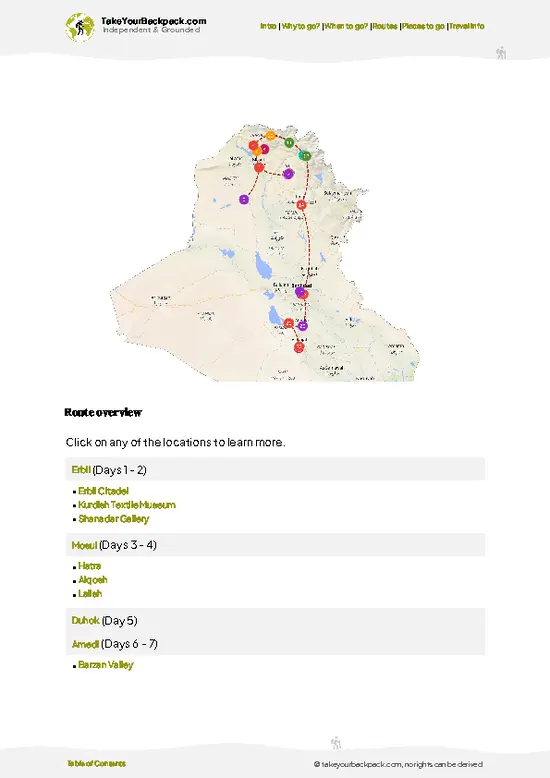 example page 4 from our offline Travel Guide for Iraq