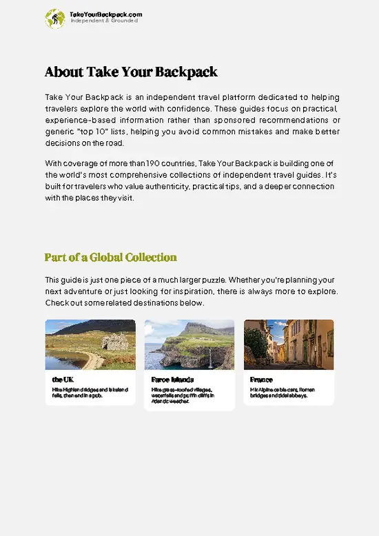 example page 1 from our offline Travel Guide for Ireland