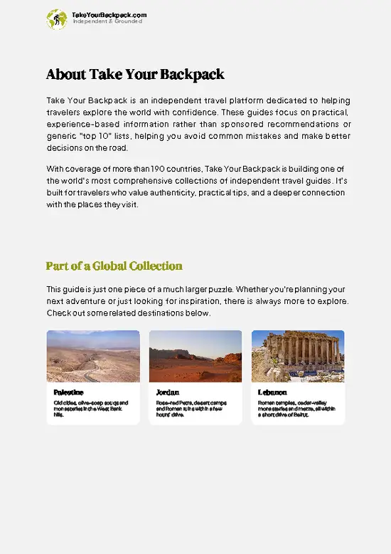 example page 1 from our offline Travel Guide for Israel
