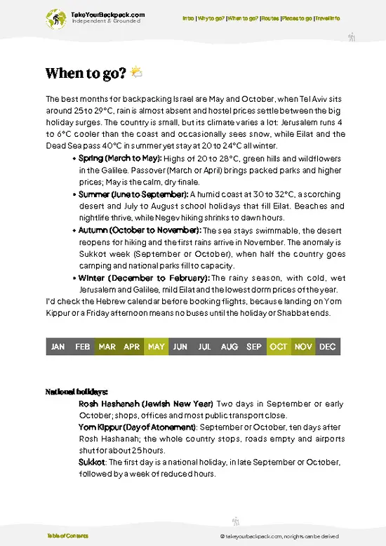 example page 3 from our offline Travel Guide for Israel