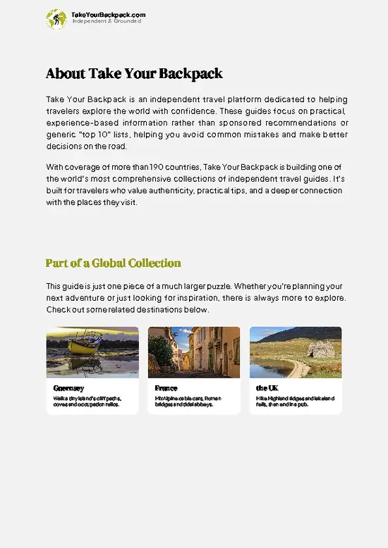 example page 1 from our offline Travel Guide for Jersey