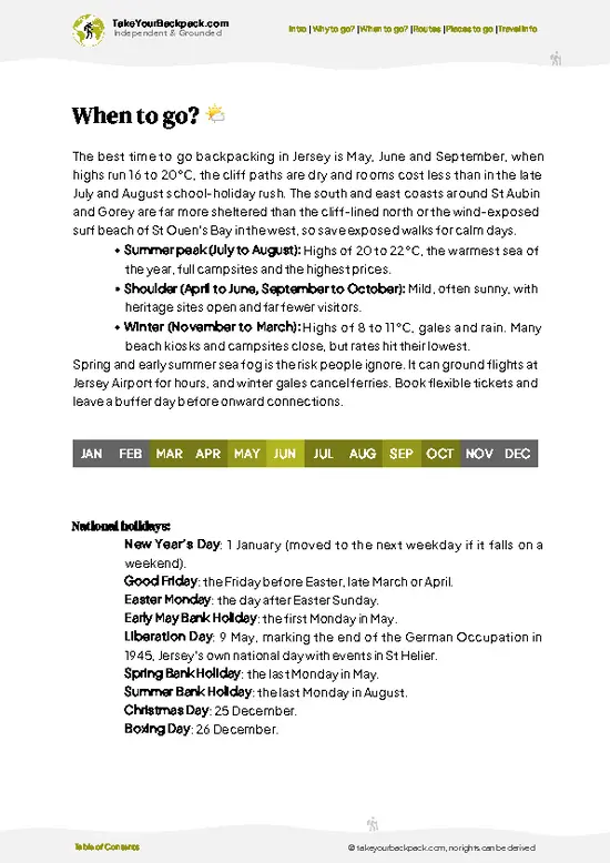 example page 3 from our offline Travel Guide for Jersey