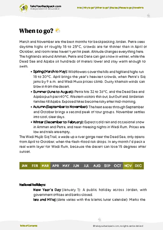example page 3 from our offline Travel Guide for Jordan