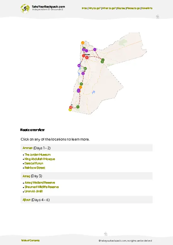 example page 4 from our offline Travel Guide for Jordan