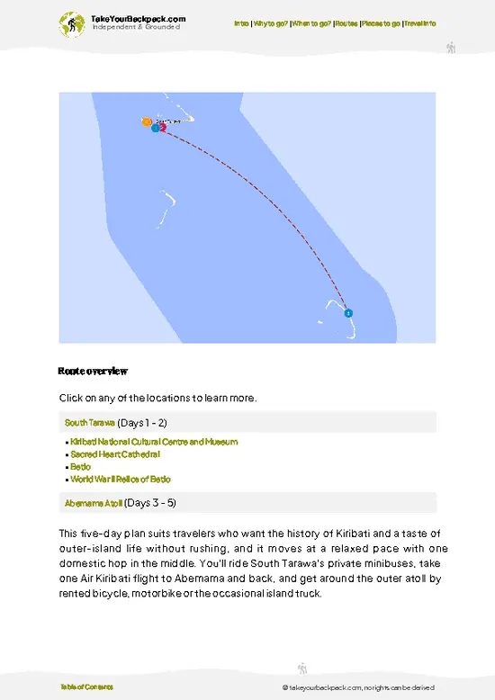 example page 4 from our offline Travel Guide for Kiribati