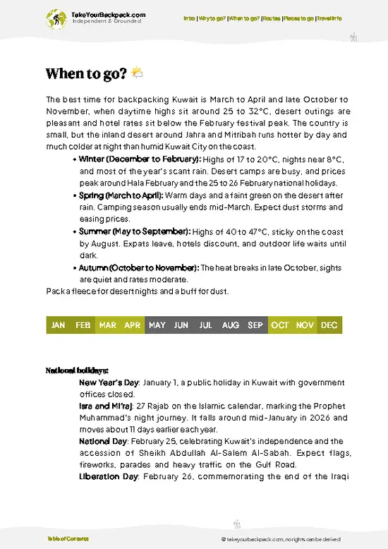 example page 3 from our offline Travel Guide for Kuwait