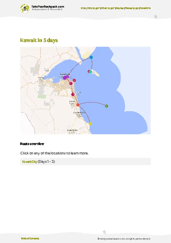 example page 4 from our offline Travel Guide for Kuwait