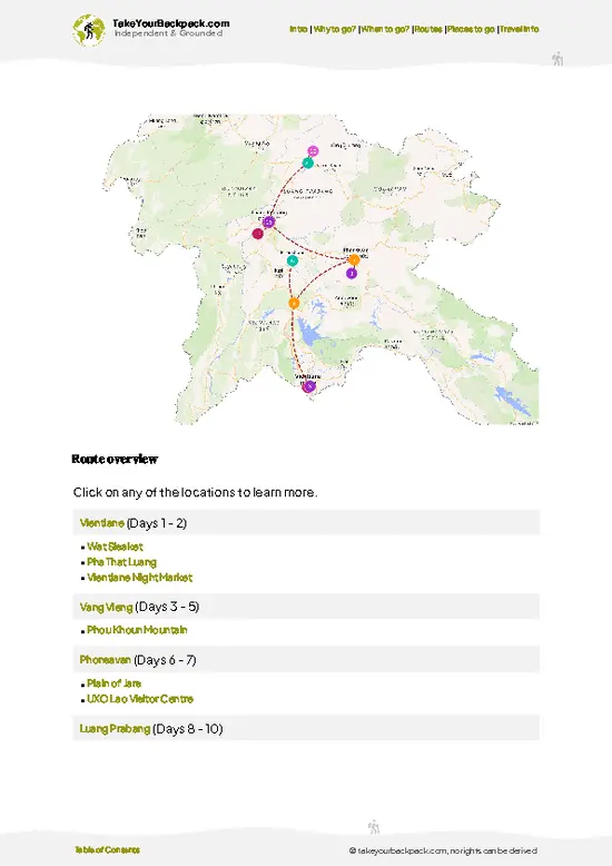 example page 4 from our offline Travel Guide for Laos