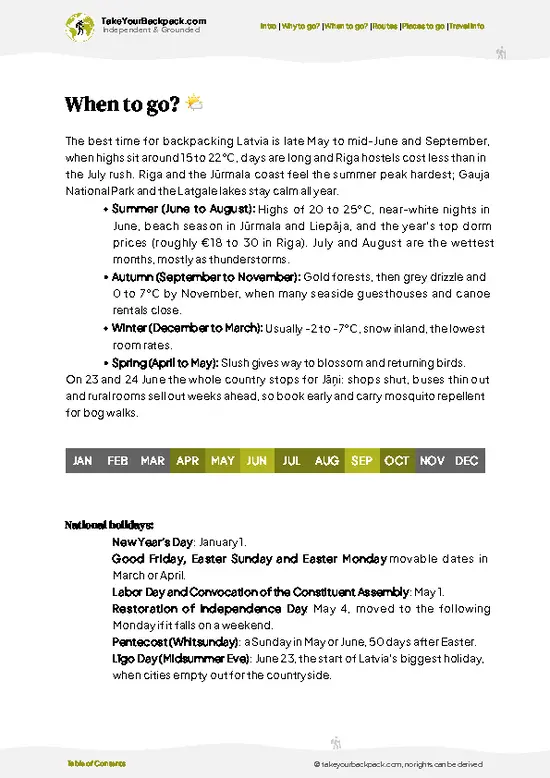 example page 3 from our offline Travel Guide for Latvia