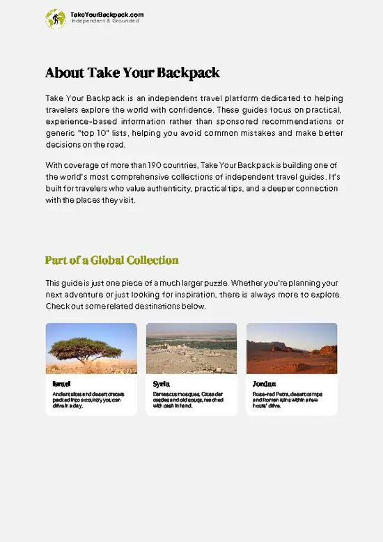 example page 1 from our offline Travel Guide for Lebanon