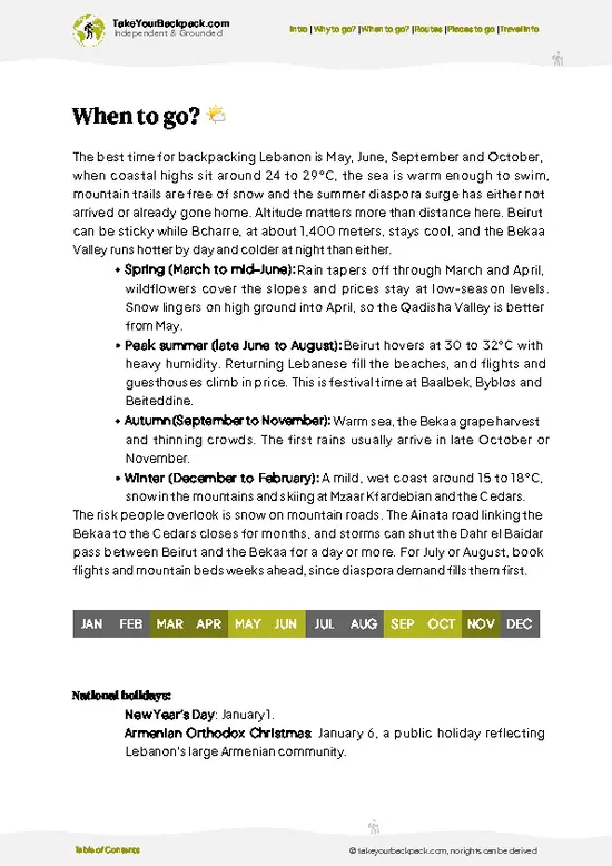 example page 3 from our offline Travel Guide for Lebanon