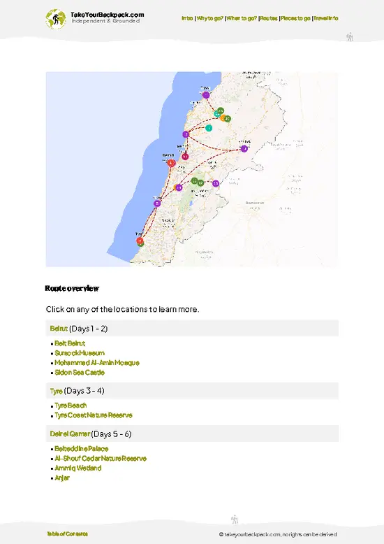example page 4 from our offline Travel Guide for Lebanon