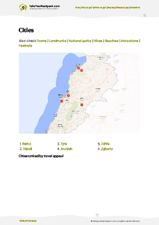 example page 6 from our offline Travel Guide for Lebanon