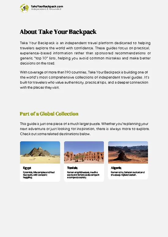 example page 1 from our offline Travel Guide for Libya