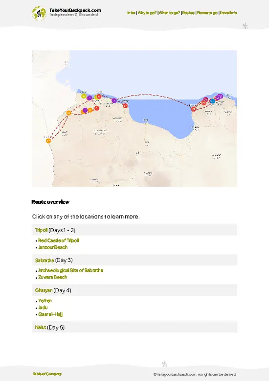 example page 4 from our offline Travel Guide for Libya