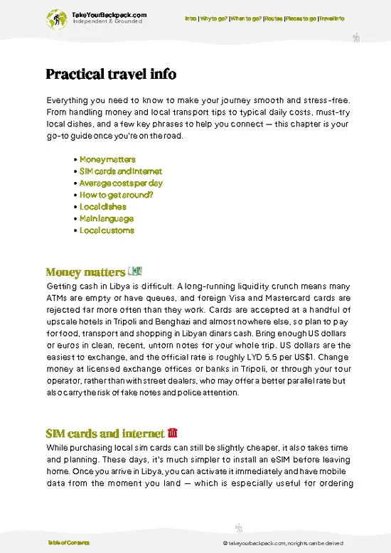 example page 7 from our offline Travel Guide for Libya