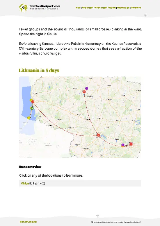 example page 4 from our offline Travel Guide for Lithuania