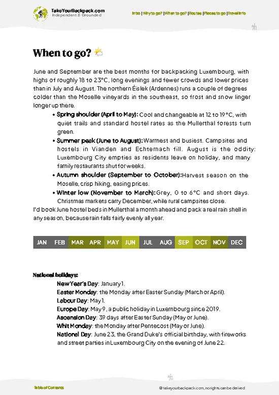 example page 3 from our offline Travel Guide for Luxembourg