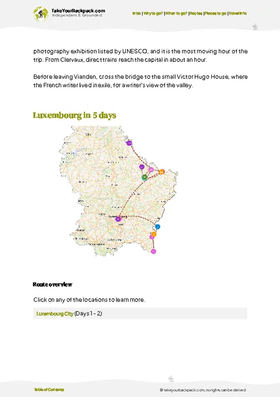 example page 4 from our offline Travel Guide for Luxembourg