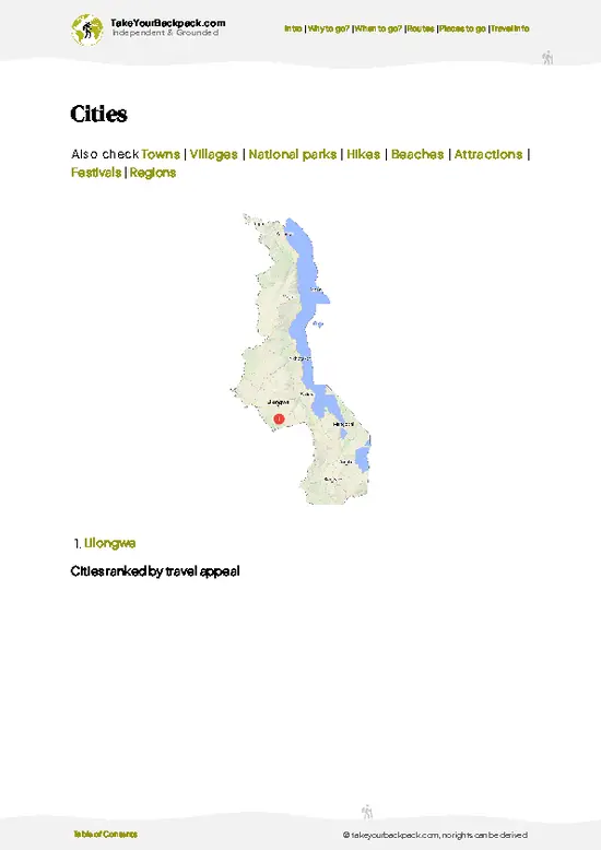 example page 6 from our offline Travel Guide for Malawi