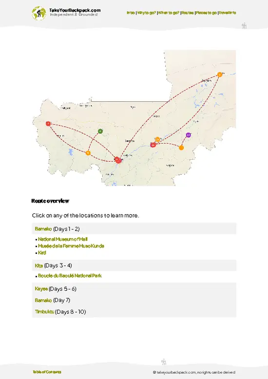 example page 4 from our offline Travel Guide for Mali
