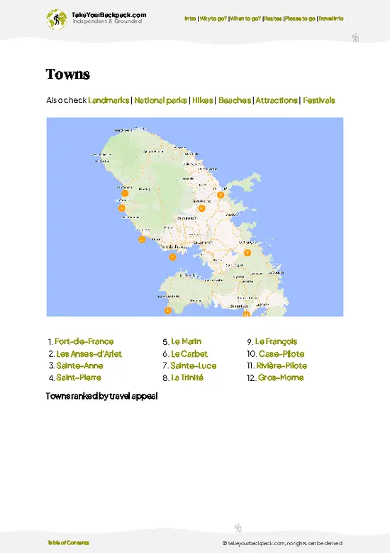 example page 6 from our offline Travel Guide for Martinique