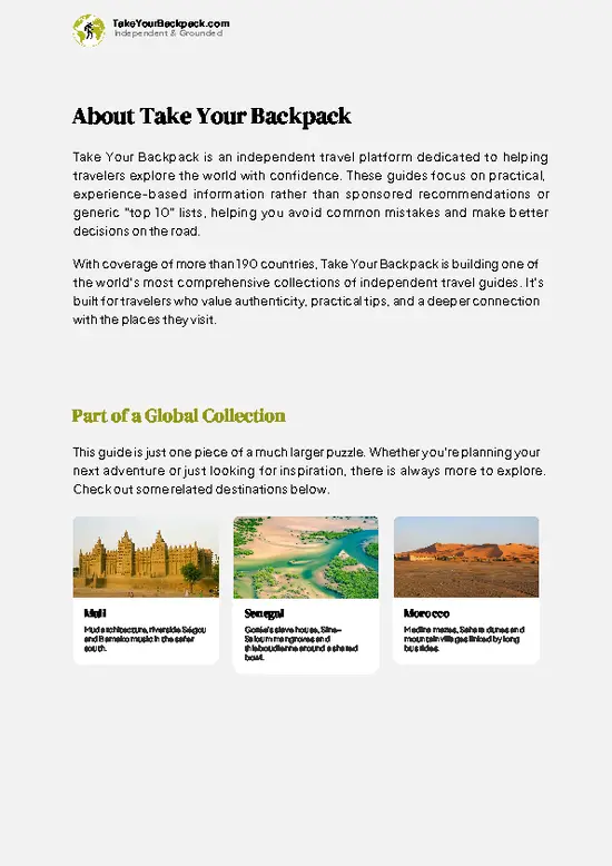 example page 1 from our offline Travel Guide for Mauritania