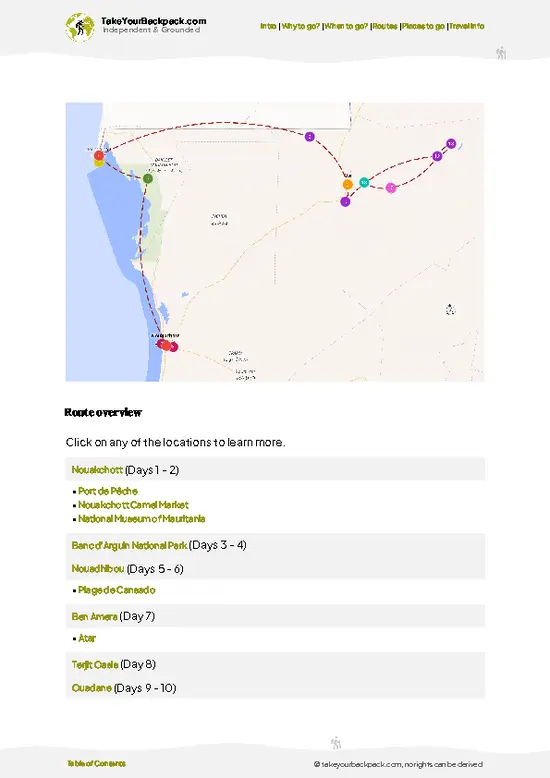 example page 4 from our offline Travel Guide for Mauritania