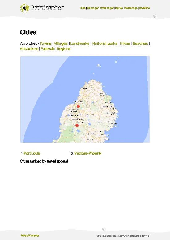 example page 6 from our offline Travel Guide for Mauritius