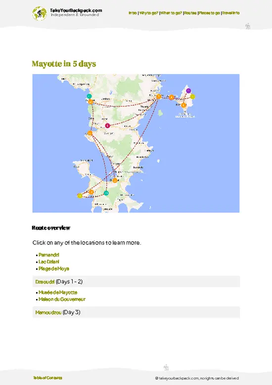 example page 4 from our offline Travel Guide for Mayotte