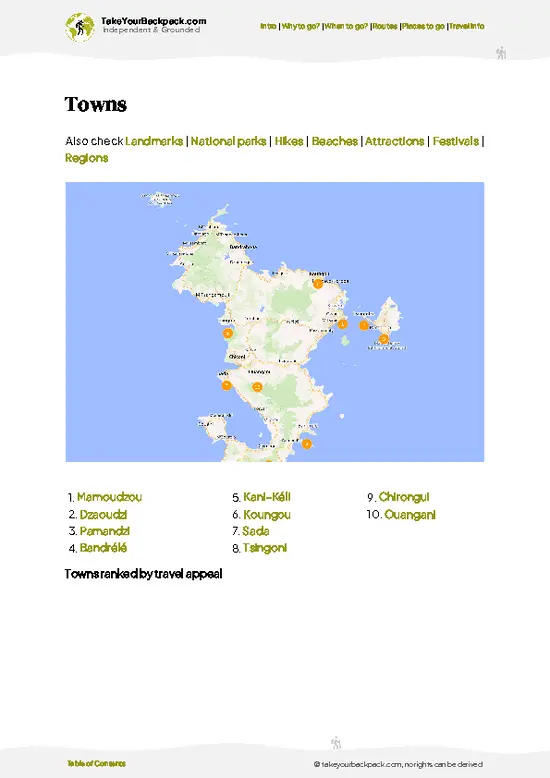 example page 6 from our offline Travel Guide for Mayotte