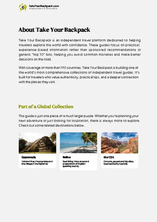 example page 1 from our offline Travel Guide for Mexico