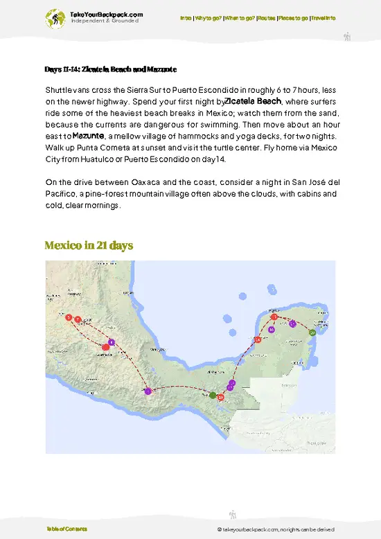 example page 4 from our offline Travel Guide for Mexico