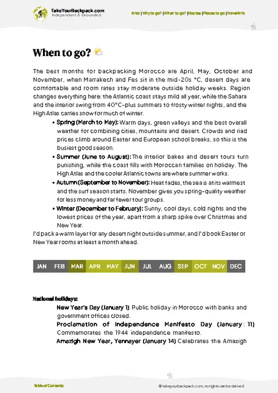 example page 3 from our offline Travel Guide for Morocco