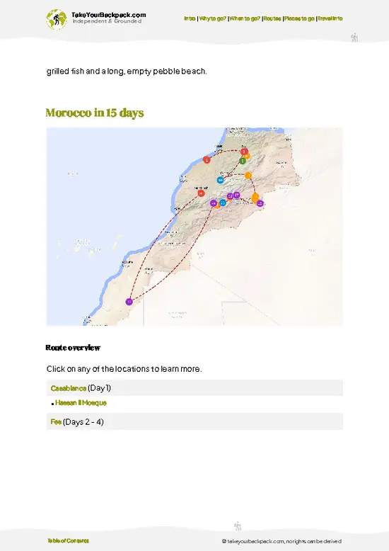 example page 4 from our offline Travel Guide for Morocco