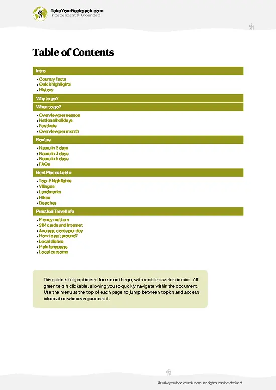 example page 2 from our offline Travel Guide for Nauru