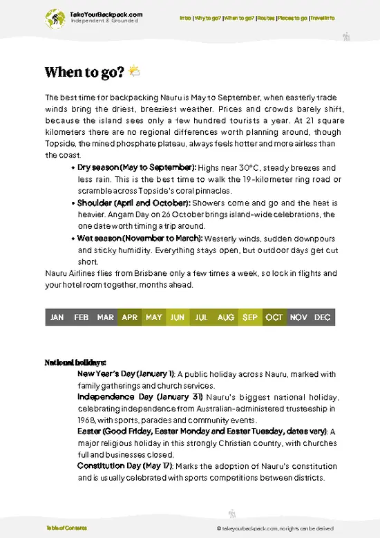 example page 3 from our offline Travel Guide for Nauru