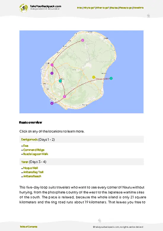 example page 4 from our offline Travel Guide for Nauru