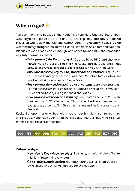 example page 3 from our offline Travel Guide for Netherlands
