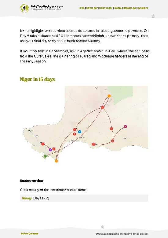 example page 4 from our offline Travel Guide for Niger