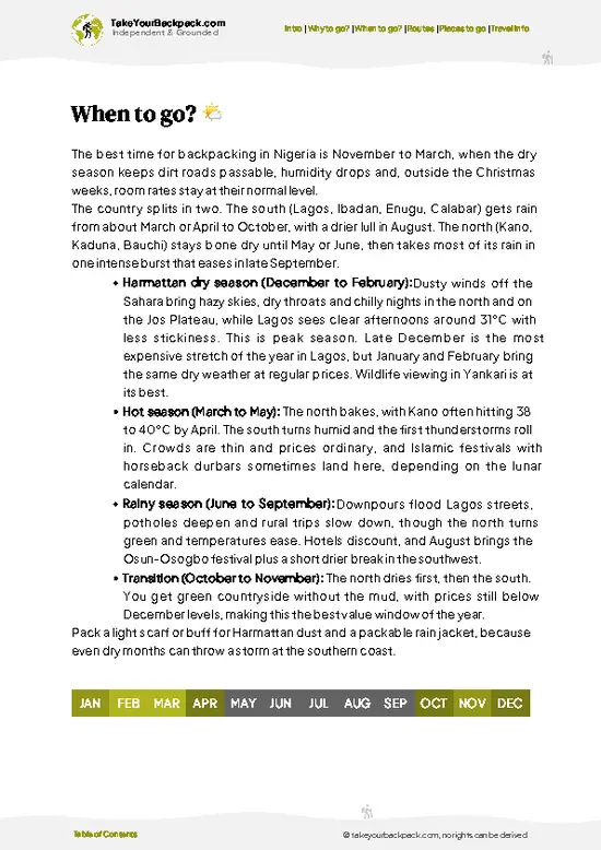 example page 3 from our offline Travel Guide for Nigeria