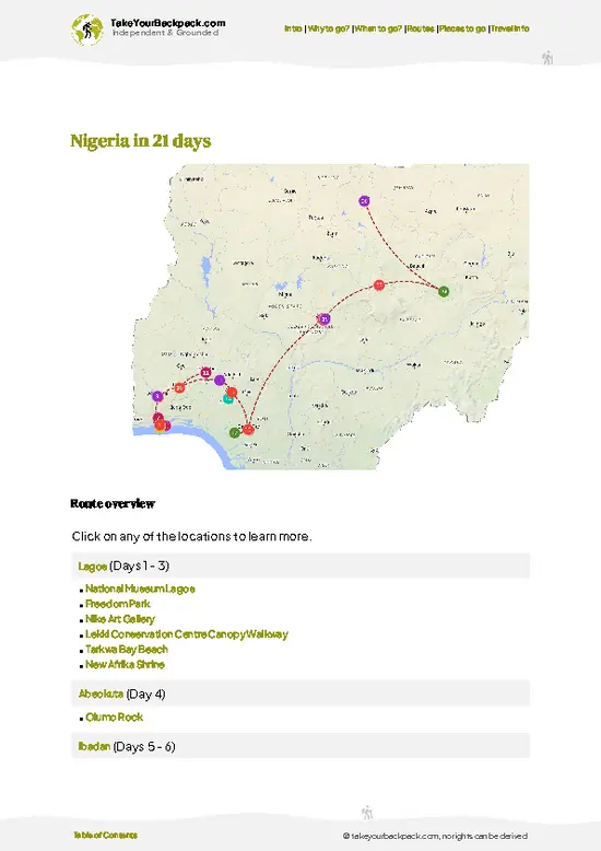example page 4 from our offline Travel Guide for Nigeria