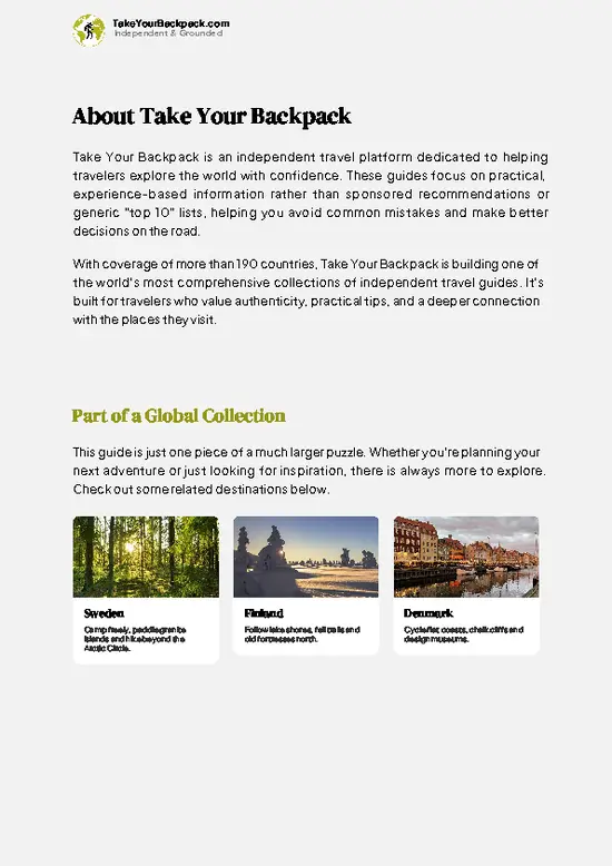 example page 1 from our offline Travel Guide for Norway