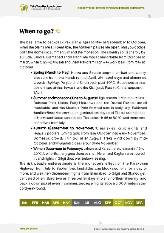 example page 3 from our offline Travel Guide for Pakistan