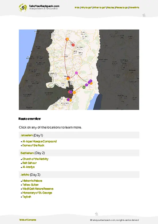 example page 4 from our offline Travel Guide for Palestine
