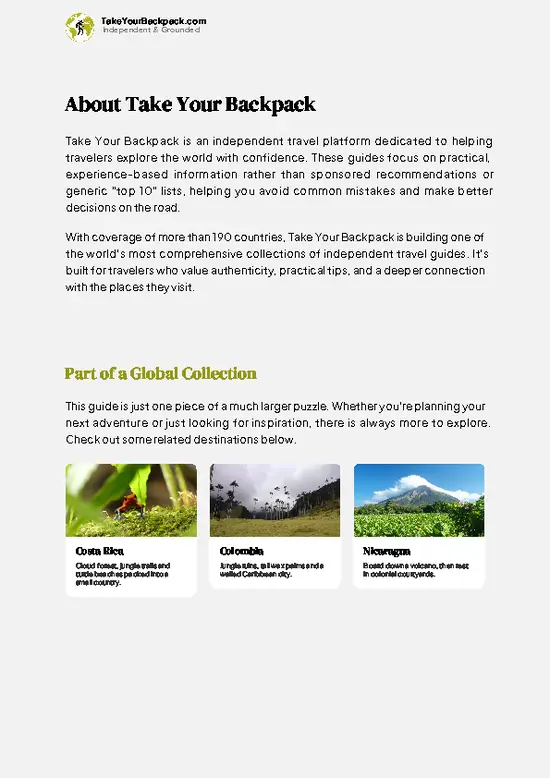example page 1 from our offline Travel Guide for Panama