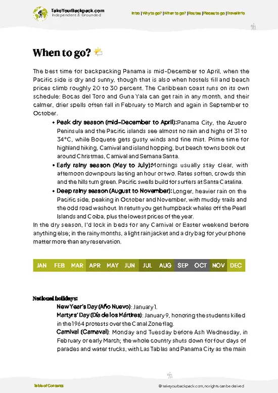example page 3 from our offline Travel Guide for Panama