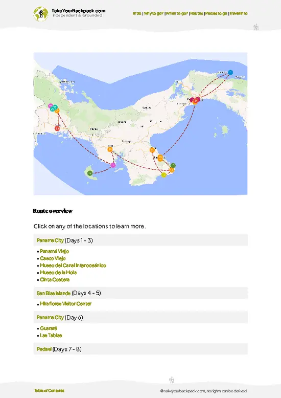 example page 4 from our offline Travel Guide for Panama