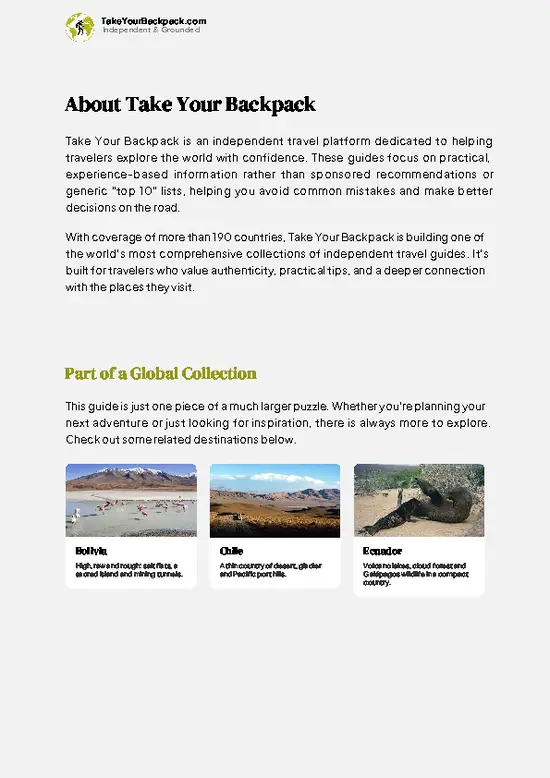 example page 1 from our offline Travel Guide for Peru
